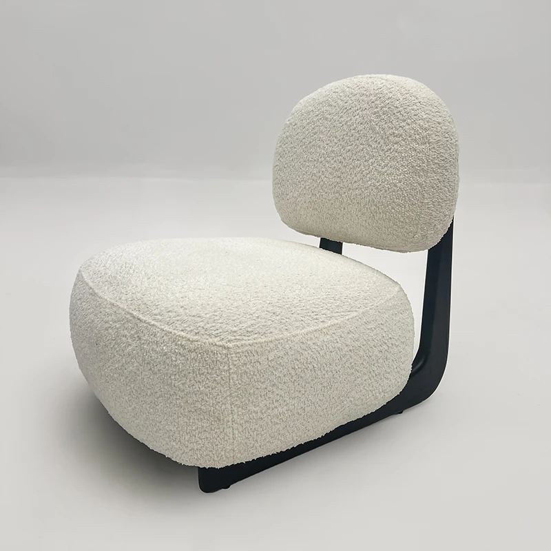 侘寂风墩墩椅泰迪绒羊羔绒单人沙发椅简约落地懒人网红单人椅中古
