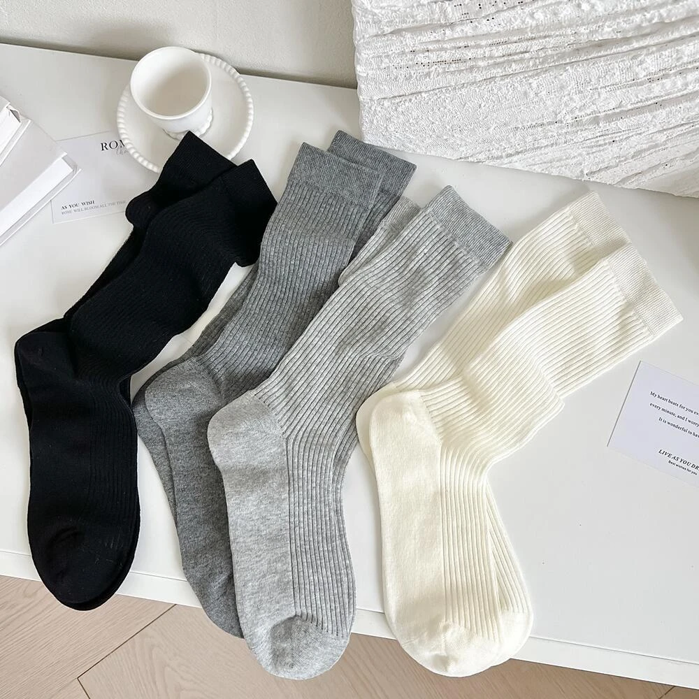 夏薄款堆堆袜女棉网眼透气拉拉袜白色中筒袜日系JK学院风小腿袜