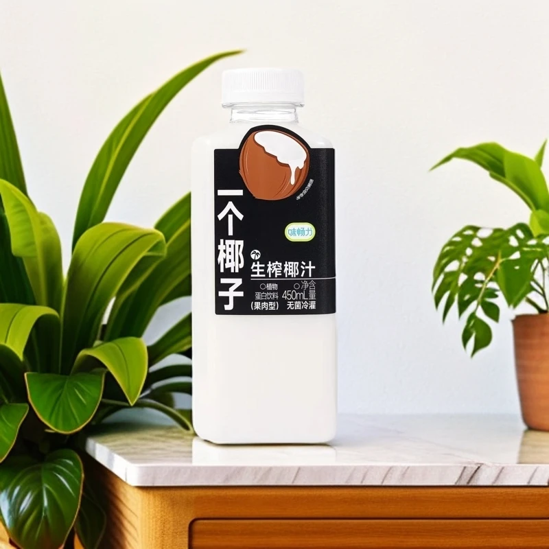 味畅力 一个椰子果肉型植物蛋白饮料无菌冷灌450ML瓶装椰汁