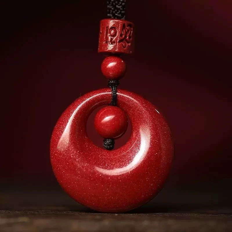 含辰砂工艺品高含量紫金砂【公主平安扣】吊坠项链