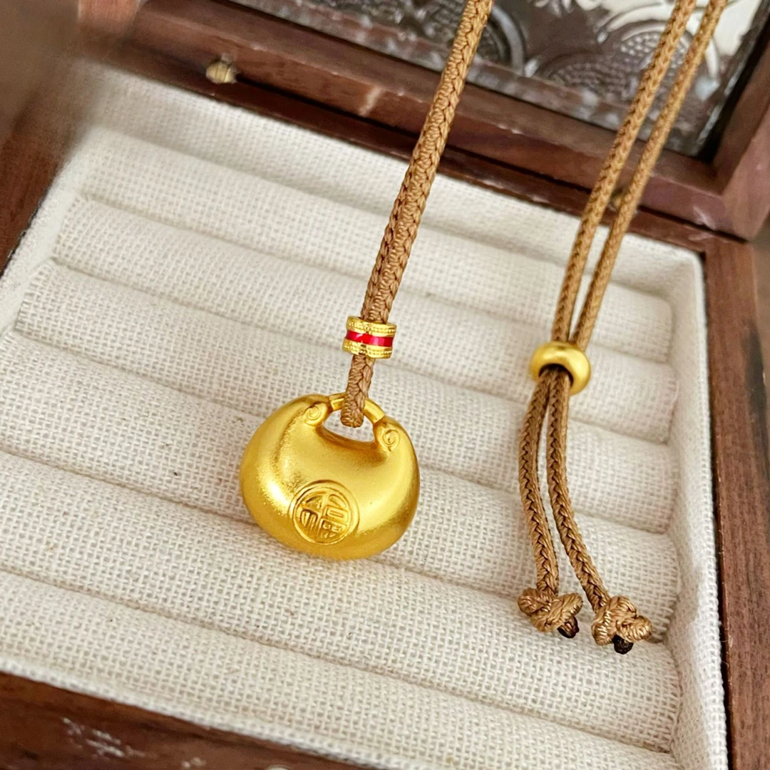 铜合金吊坠 直播同价小胖福吊坠福袋编绳实心挂坠蛇年送宝宝礼物