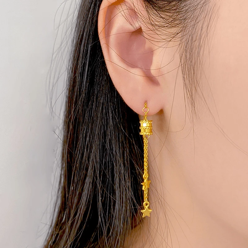 铜合金耳饰 直播同价小蛮腰星星耳环耳线流苏耳坠蛇年礼物送女友