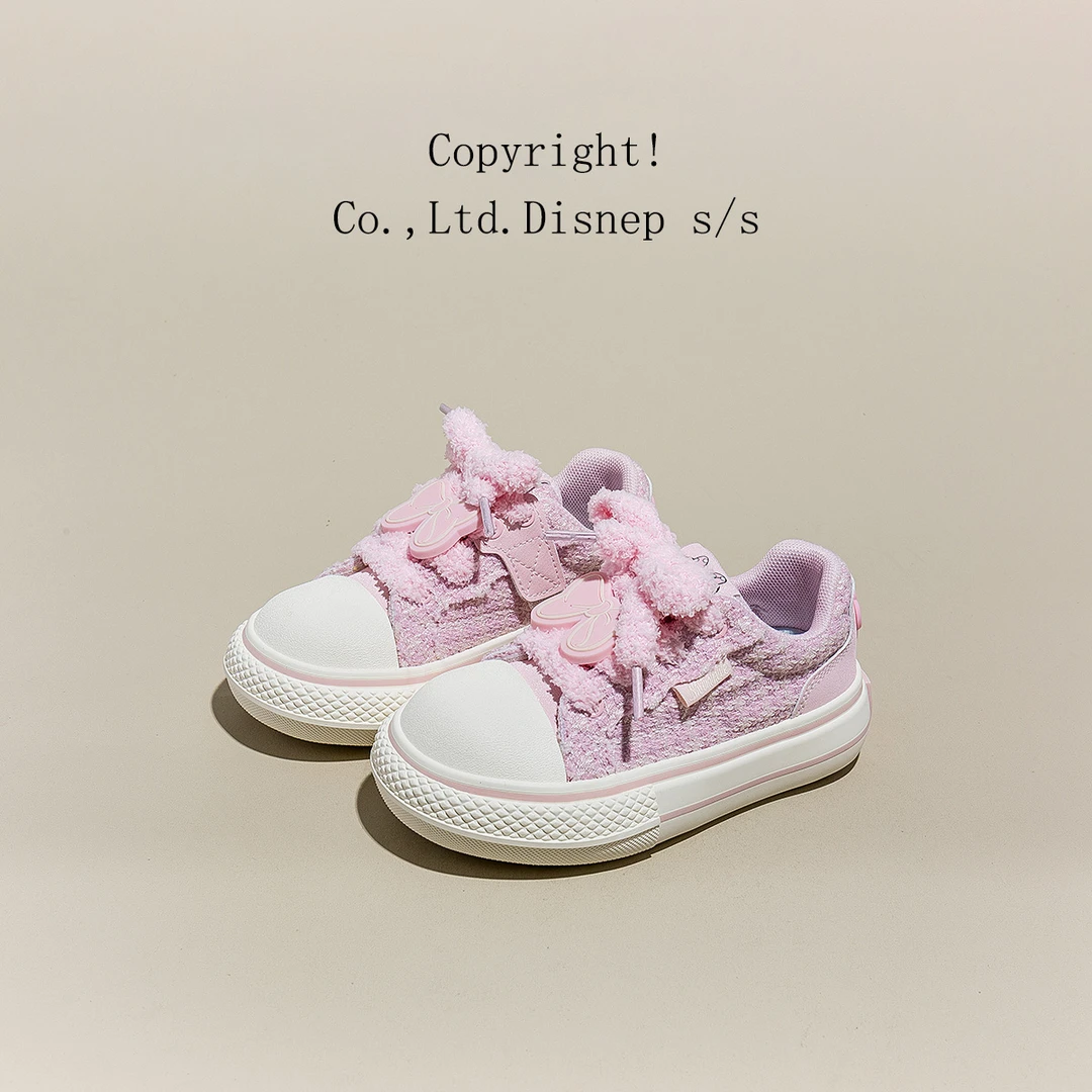 迪士尼儿童帆布鞋新款秋季防滑女童休闲鞋男童耐磨轻便百搭软底