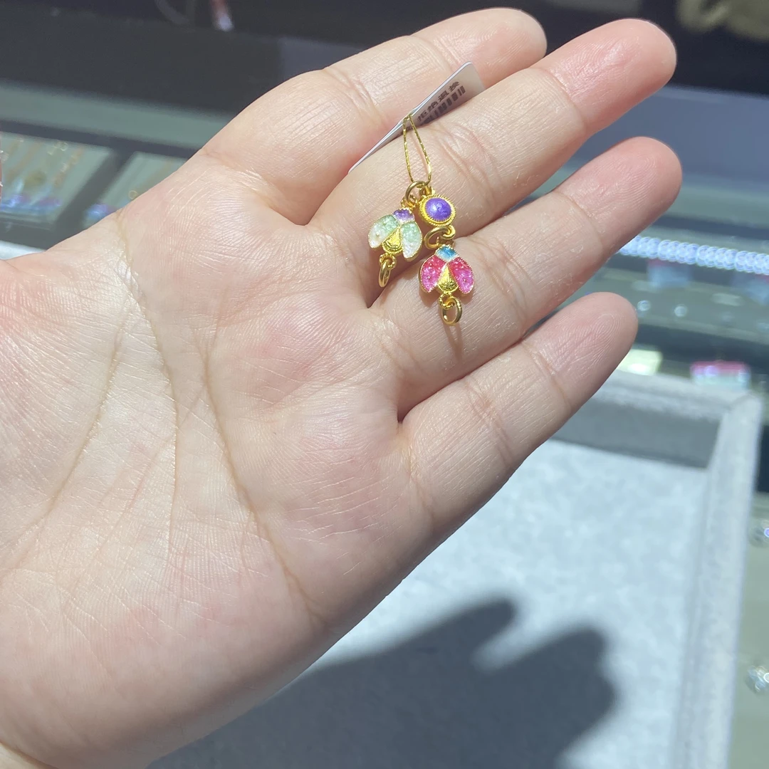 足金999 珐琅彩瓢虫链条 2.593
