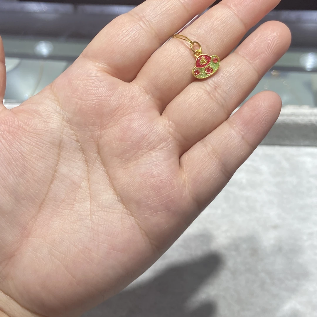 足金999 珐琅彩福字元宝滴溜 1.284