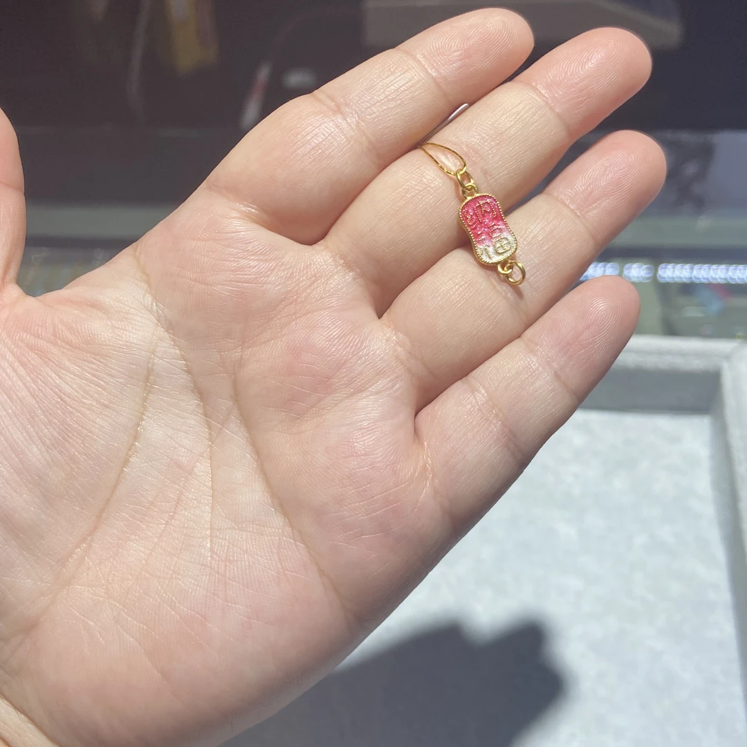 足金999 古法珐琅彩纳福滴溜 1.406