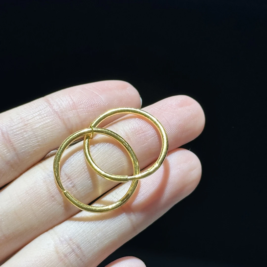 足金999 卡22耳圈 3.023