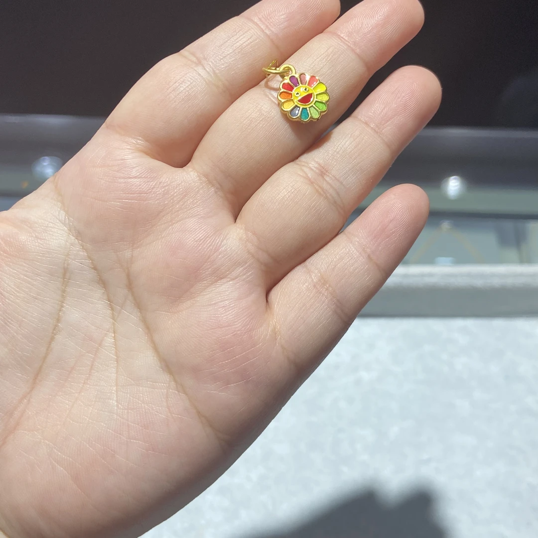 足金999 珐琅彩太阳花滴溜 0.816