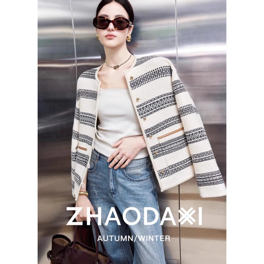 【赵大喜】现货！秀场小香外套 | 奢牌！洋气条纹面料