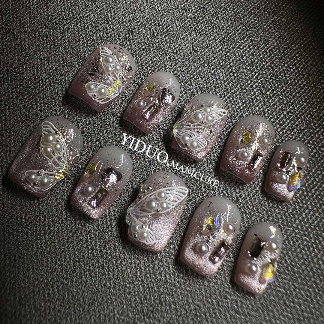 （2067)极昼立体枯叶蝶纯欲风纯手工穿戴甲