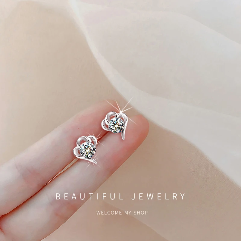 s925纯银耳钉女款2025新款潮耳环小众高级感简约百搭气质耳坠耳饰