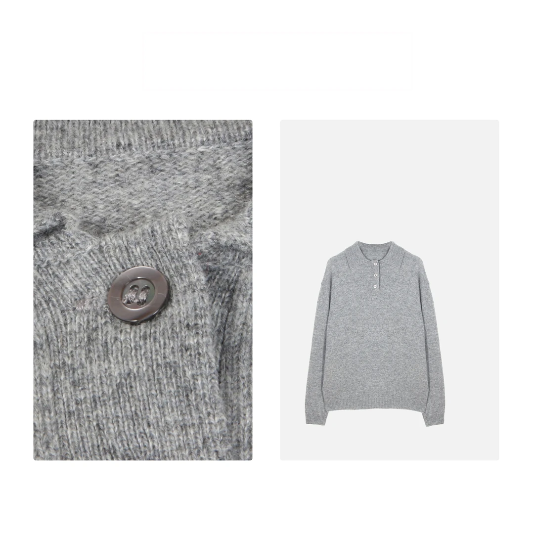 凯特丝蓓295#24秋原创高级polo小翻领正肩超绝温柔感毛衣