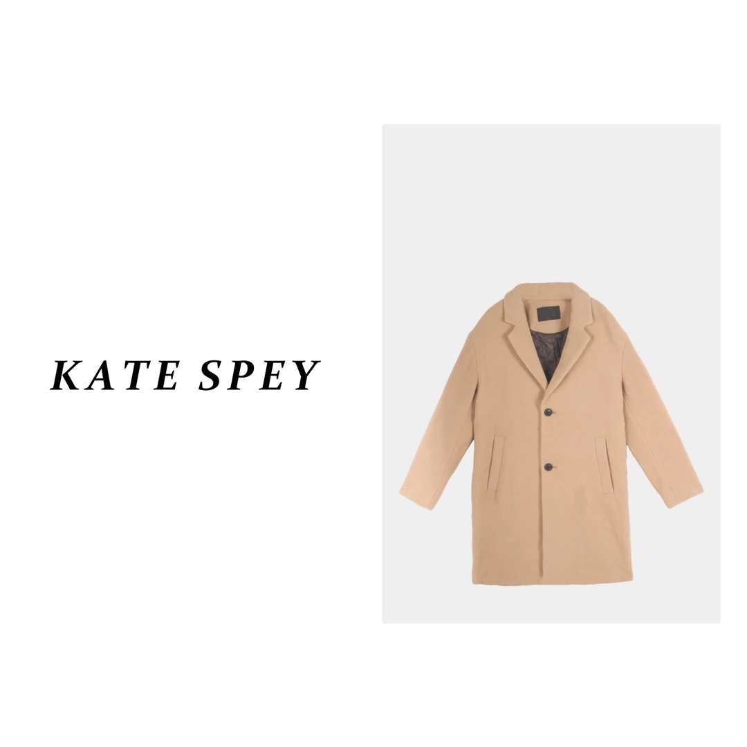 凯特丝蓓789#秋冬新品西装领中款大衣简约风衣外套女