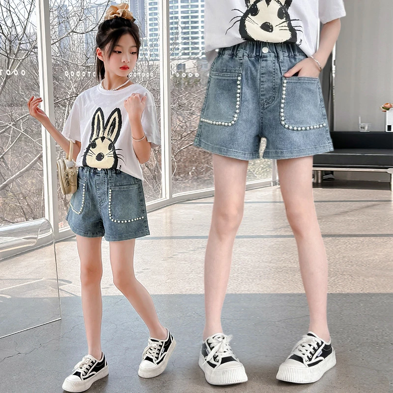 女童牛仔短裤夏季2024新款儿童夏装薄款裤子女孩大童洋气休闲外穿