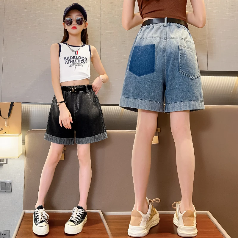 女童短裤外穿夏装中大童牛仔裤洋气宽松热裤儿童休闲裤子夏季薄款