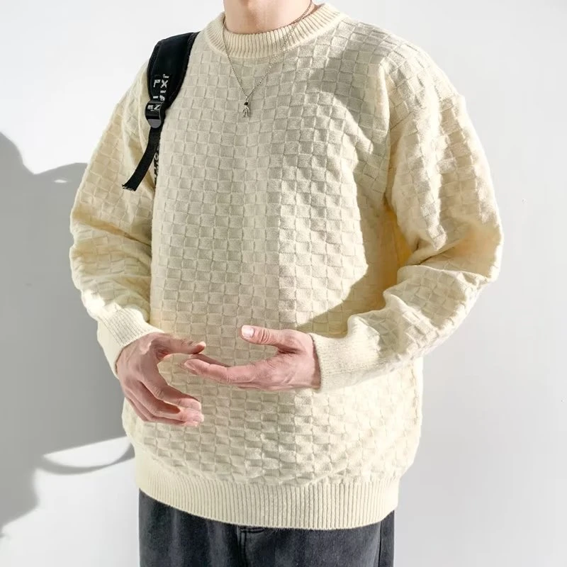 广东夫妇严选针织衫毛衣2023新款男秋冬圆领套头打底衫港风潮流高