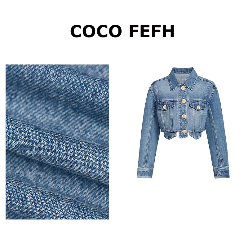 24216【欧】纯棉牛仔外套女2025新款早春短款小个子百搭