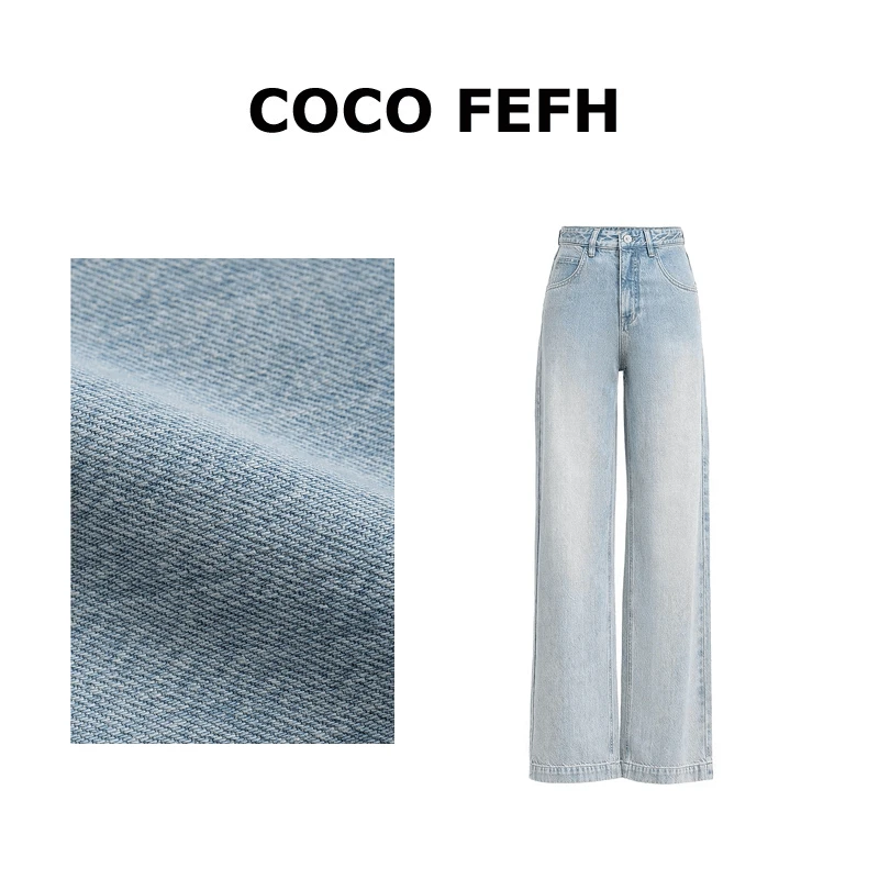 24215【欧】土耳其牛仔阔腿裤女2024新款早春直筒裤百搭