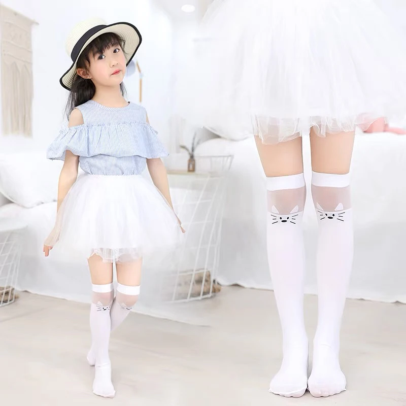 儿童长筒袜夏季薄款棉袜男童女童学生网眼过膝盖高筒足球袜子