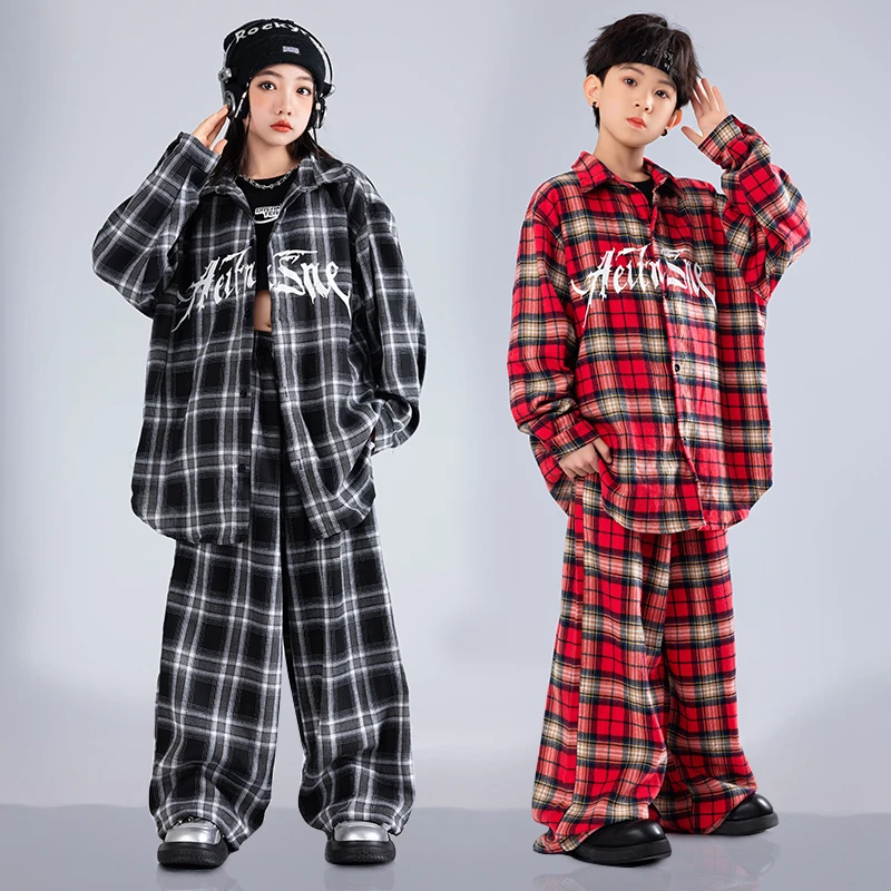 儿童演出服男童街舞潮服hiphop炸街嘻哈童装少儿架子鼓表演女童秋