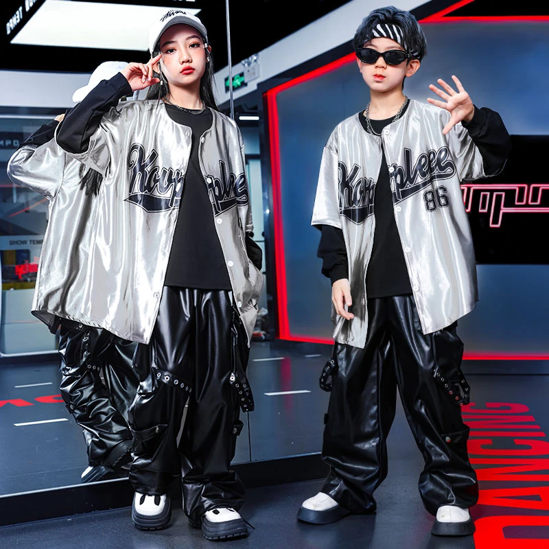 儿童街舞服演出服秋冬中大男童女童爵士跳舞hiphop酷帅气纯棉卫衣
