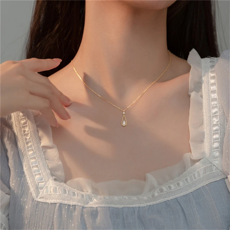 坠链均925银 【品牌】女项链时尚名媛轻奢锁骨简约气质百搭小众精致