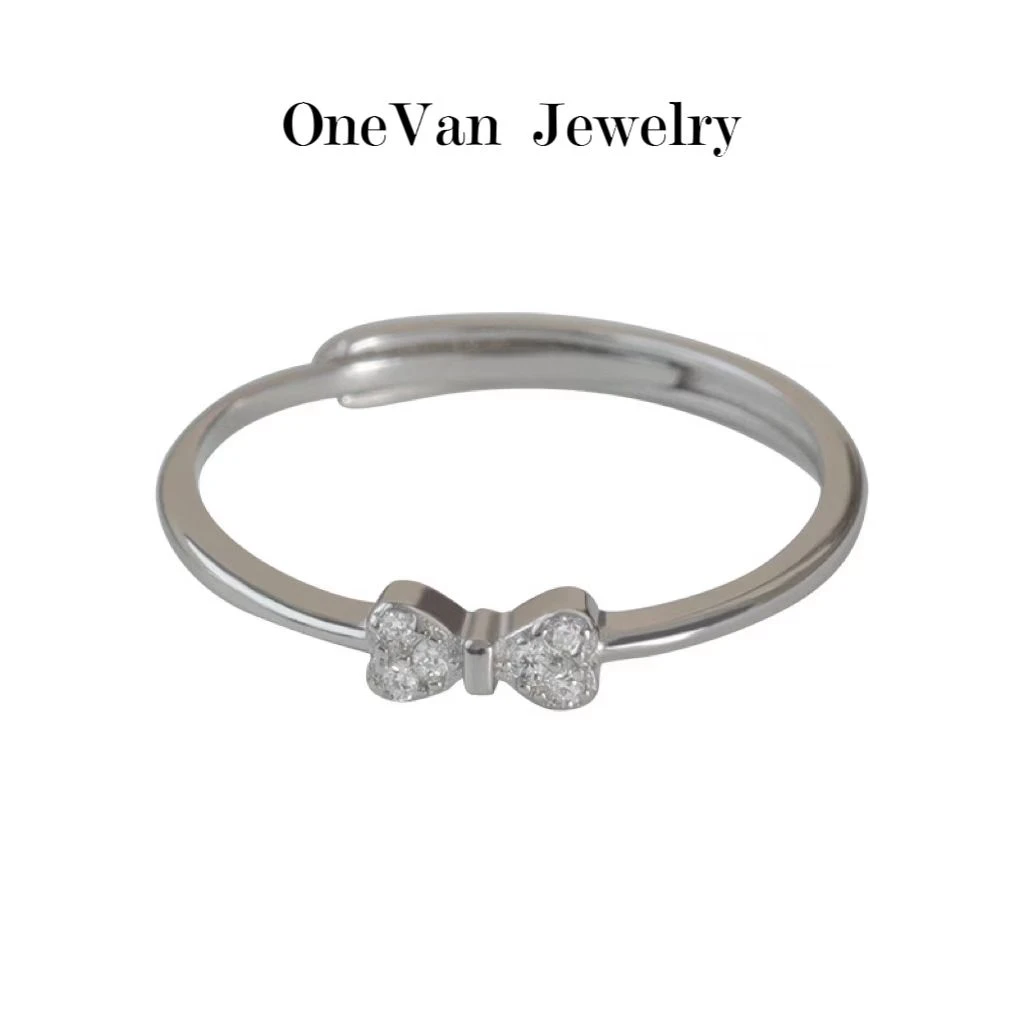 【品牌】纯银蝴蝶结戒指小众开口女新款小清新可调节简约设计轻奢