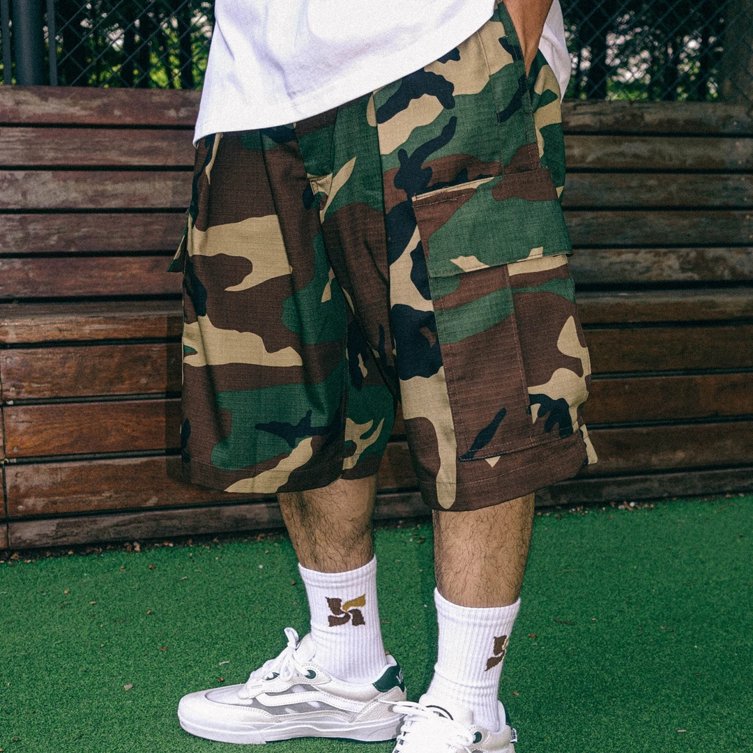 Cargo Shorts 多口袋工装短裤 防撕裂格子面料