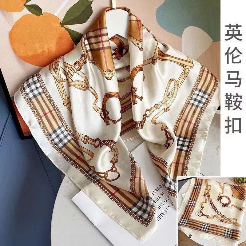 珠光感牛奶丝滑条纹简约气质大丝巾方巾时尚薄办公室百搭韩版围巾