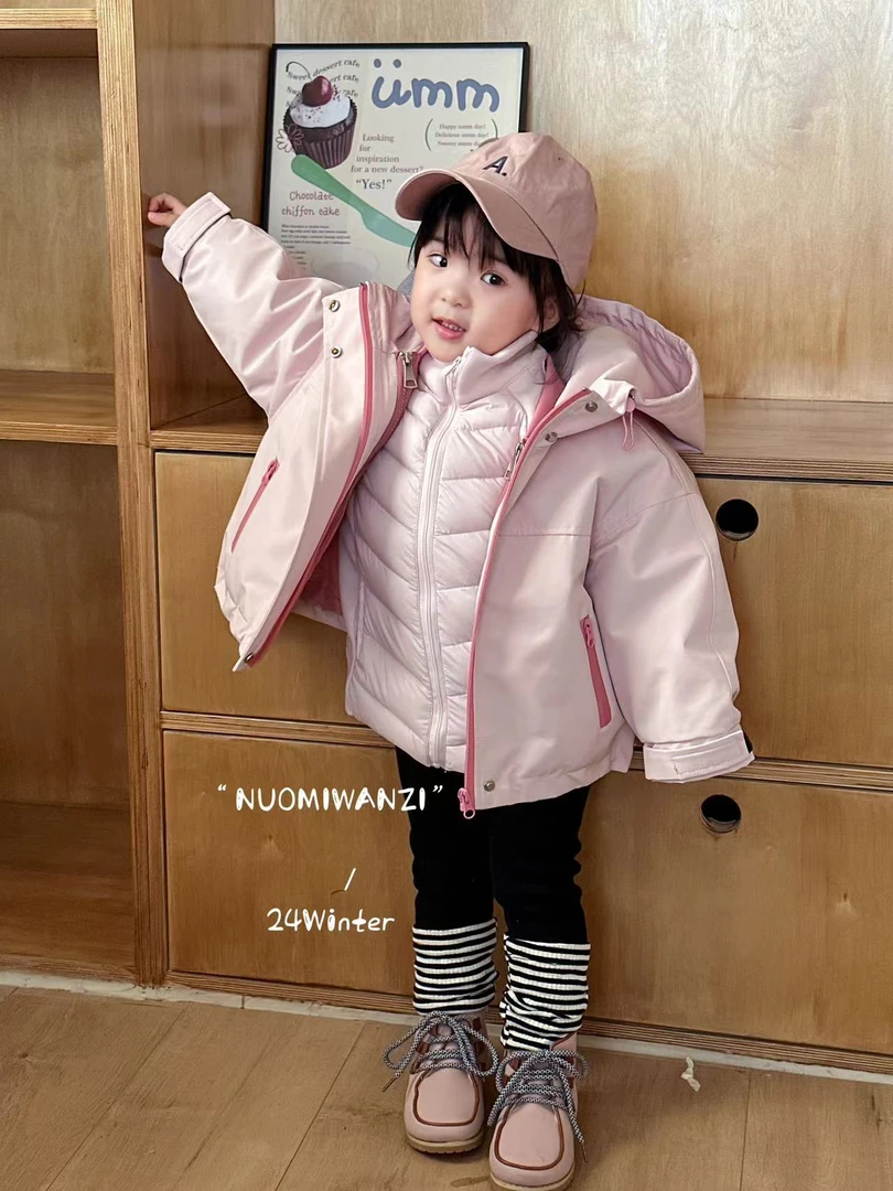 丸子十【现货】儿童韩系百搭洋气冲锋衣羽绒服（冬款）WZJ-（A）-3606