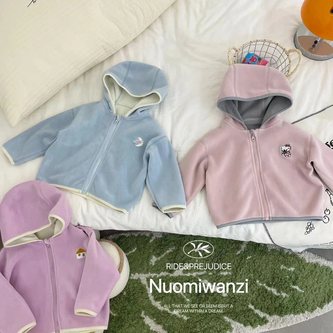 丸子十【现货】儿童韩系百搭净版卡通连帽外套（冬款）WZJ（Q）-4123