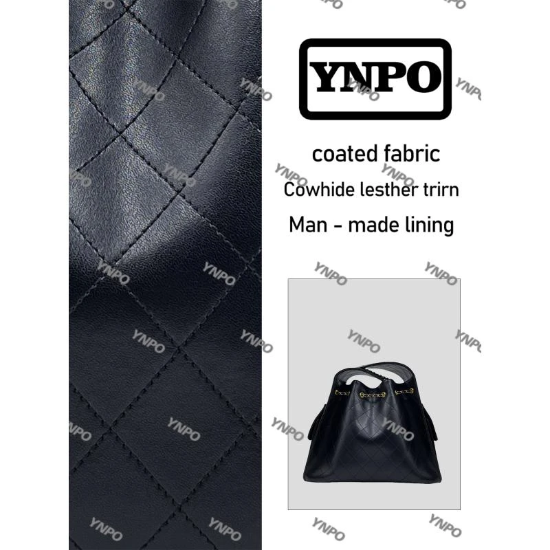 YNPO手工打造真皮女士新款菱格高大金币水桶包10817