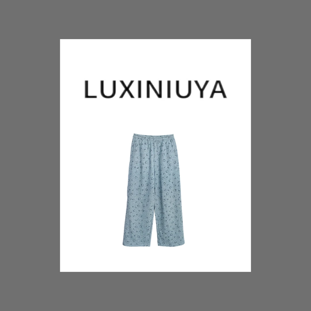 【LUXINIUYA】猫咪松紧裤子  2024百搭时尚休闲裤#CX2153