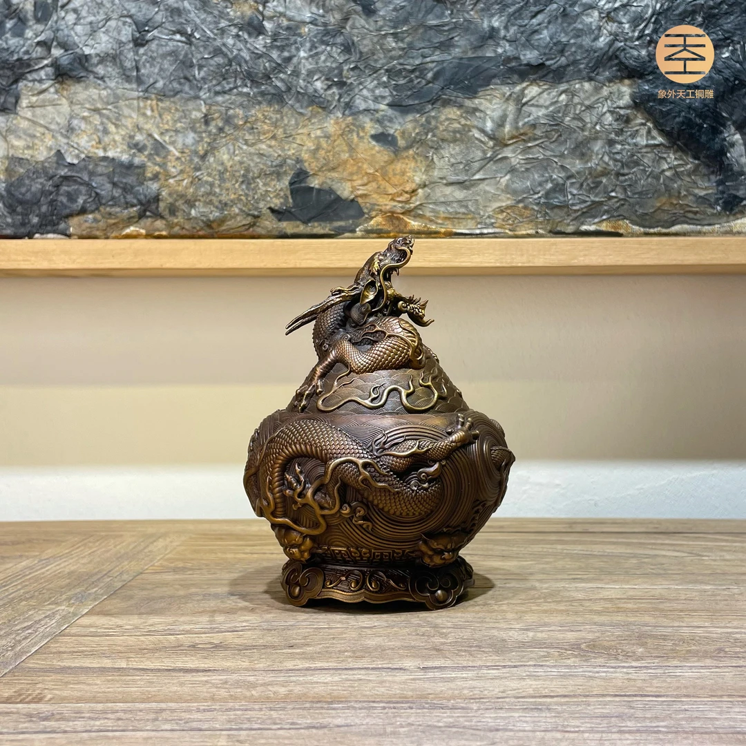 象外天工【开播-福利】瀚海云龙香炉 香炉 龙 新中式 全铜 摆件家居