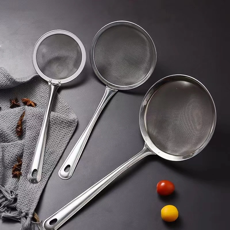 家用加厚过滤漏勺不锈钢食品级打沫勺滤网油火锅长柄滤油勺火锅勺