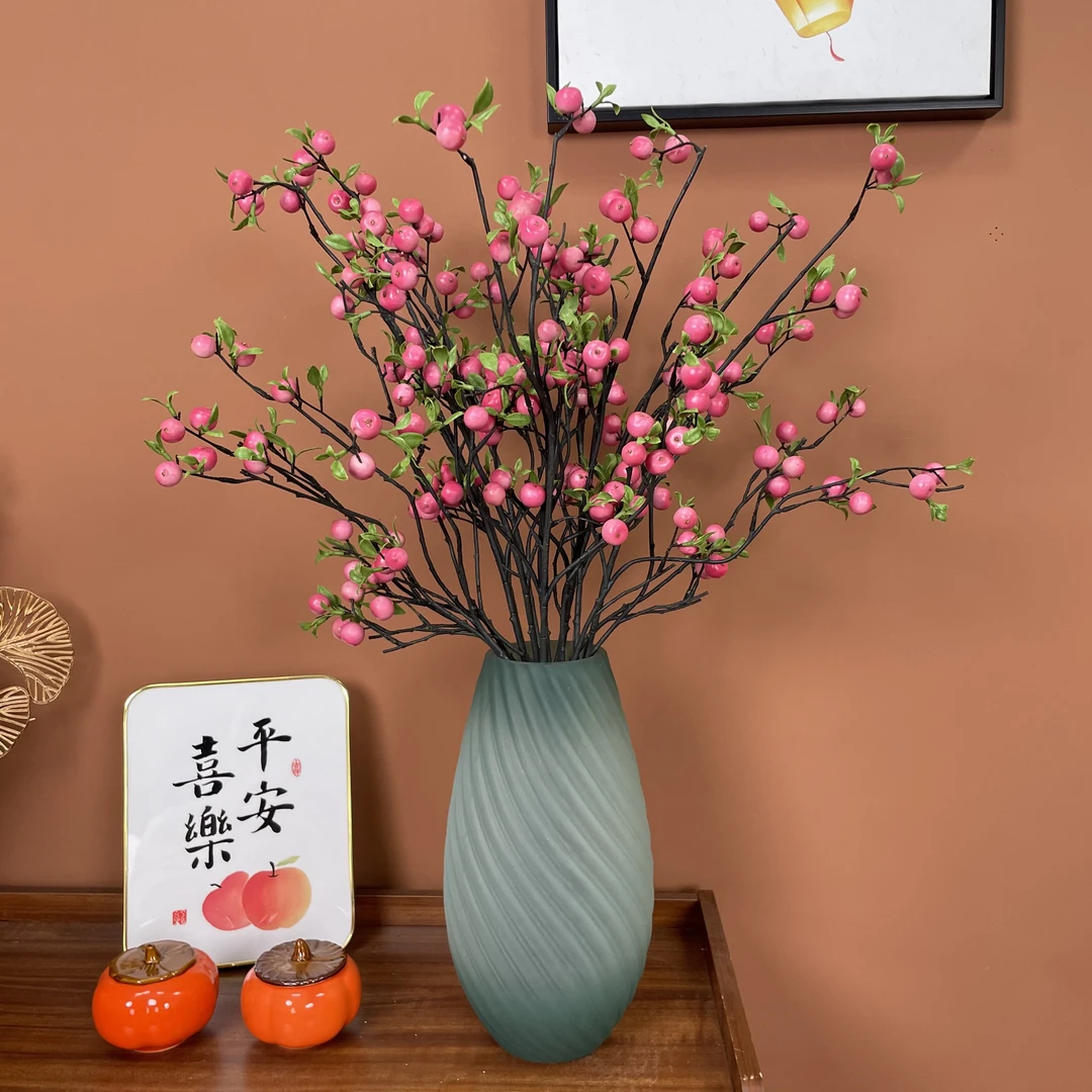 【粉嫩仿真小苹果】苹果树枝家居装饰年宵花客厅餐桌花摆件