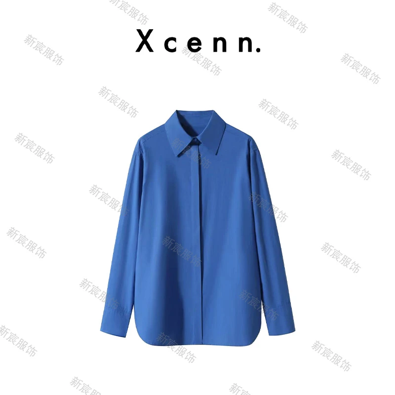 【新宸XCENN】80支兰精莫代尔免熨烫极简通勤衬衫女XC0A808