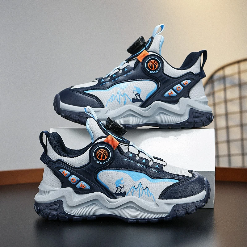 CEO ABC童鞋秋季新款男童旋转扣运动鞋软底儿童革面休闲跑步鞋子