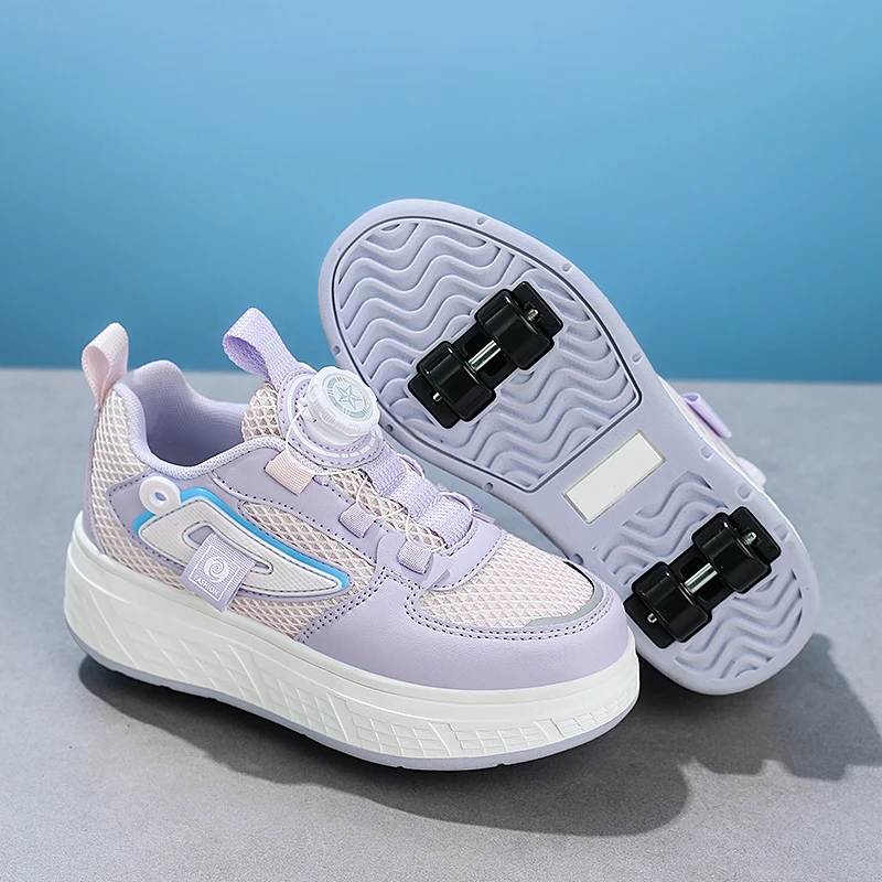 CEO ABC儿童暴走鞋男女童运动轮滑双轮四轮溜冰鞋可走可滑可收缩