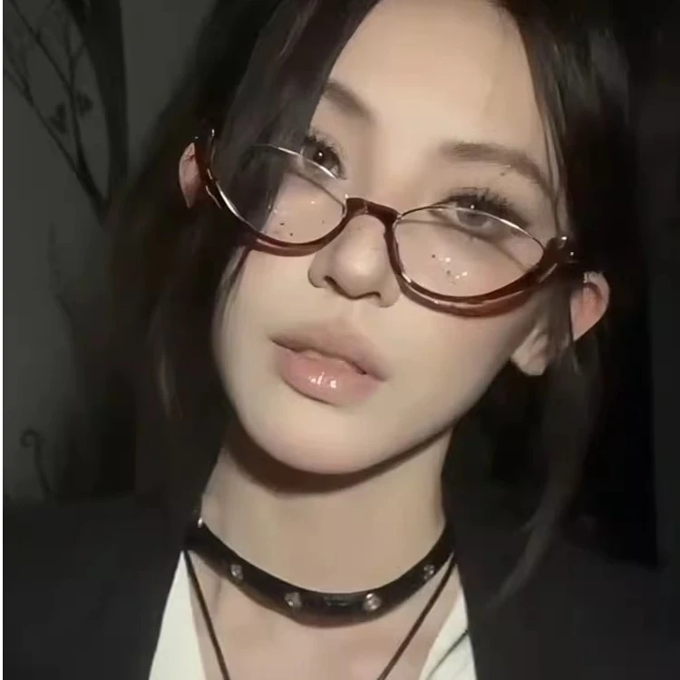 欧美风复古豹纹猫眼小脸Y2K眼镜可配度数近视眼睛镜框女素颜小框