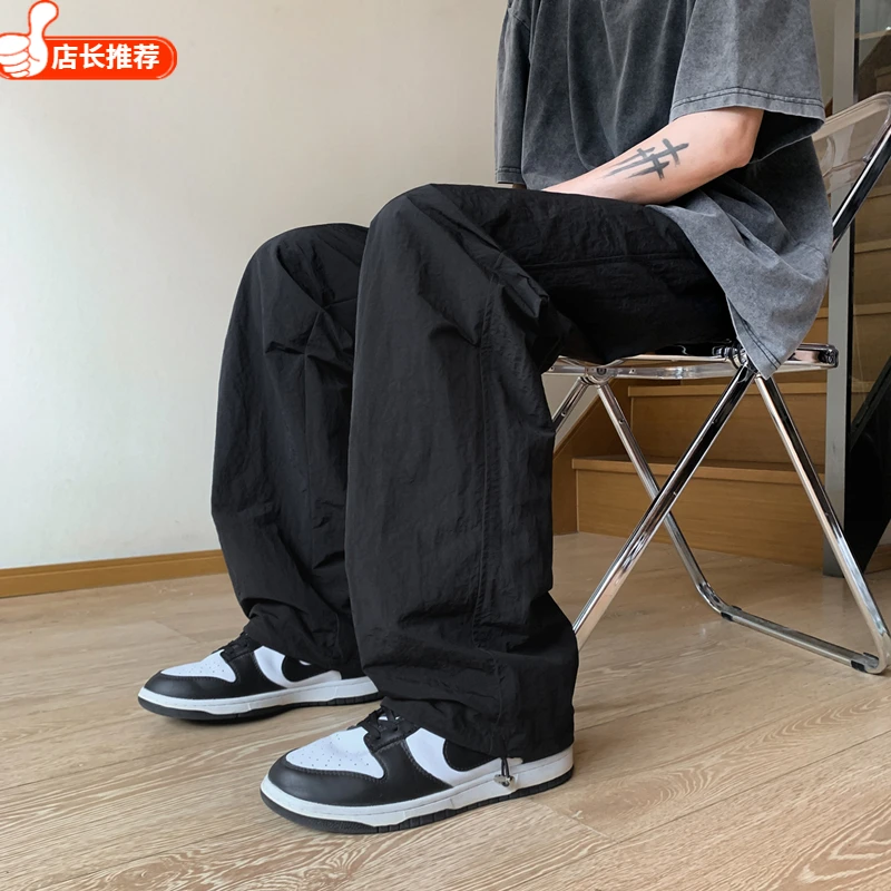 美式机能工装裤子男士秋季宽松束脚冲锋速干百搭运动休闲长裤男款