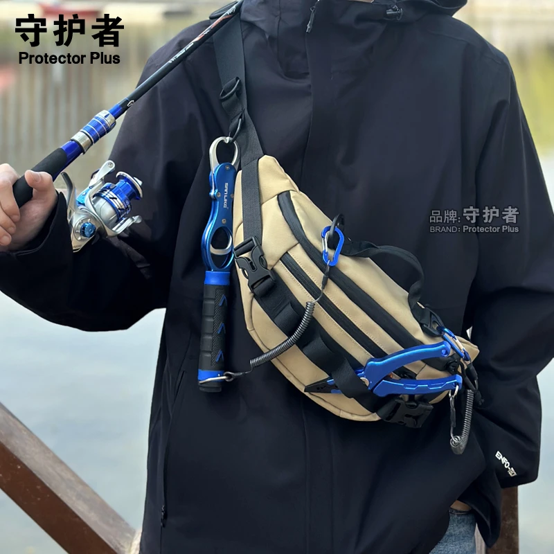 守护者腰包男多功能路亚包斜挎单肩防水背包女防水运动户外小胸包