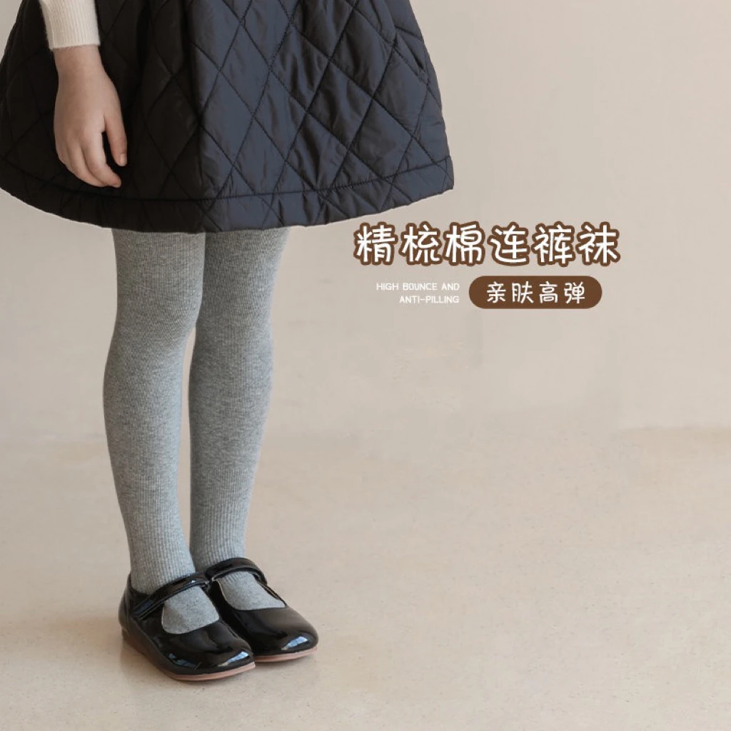 女童秋冬薄绒光板经典连裤袜外穿女宝洋气简约打底裤新款纯色袜子