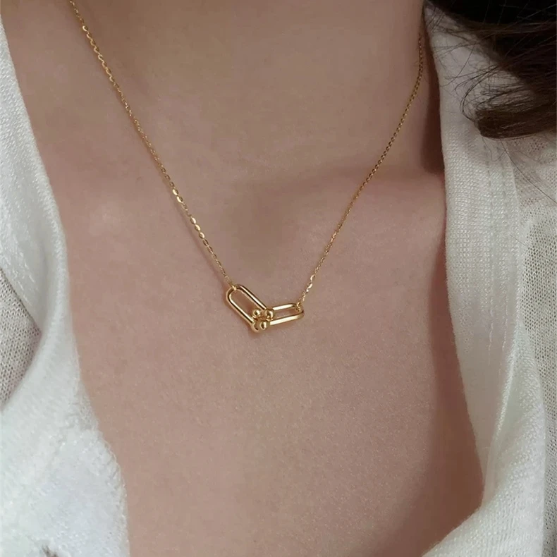 铜合金项链 韩国东大门项链女冷淡风小众设计高级链条颈链锁骨链