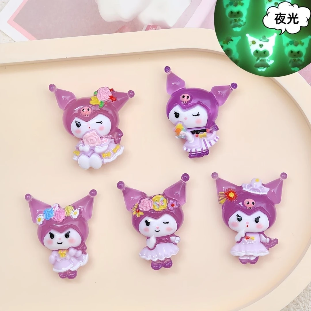 夜光可爱米米卡通奶油胶配饰洞洞鞋扣材料树脂配件diy饰品材料