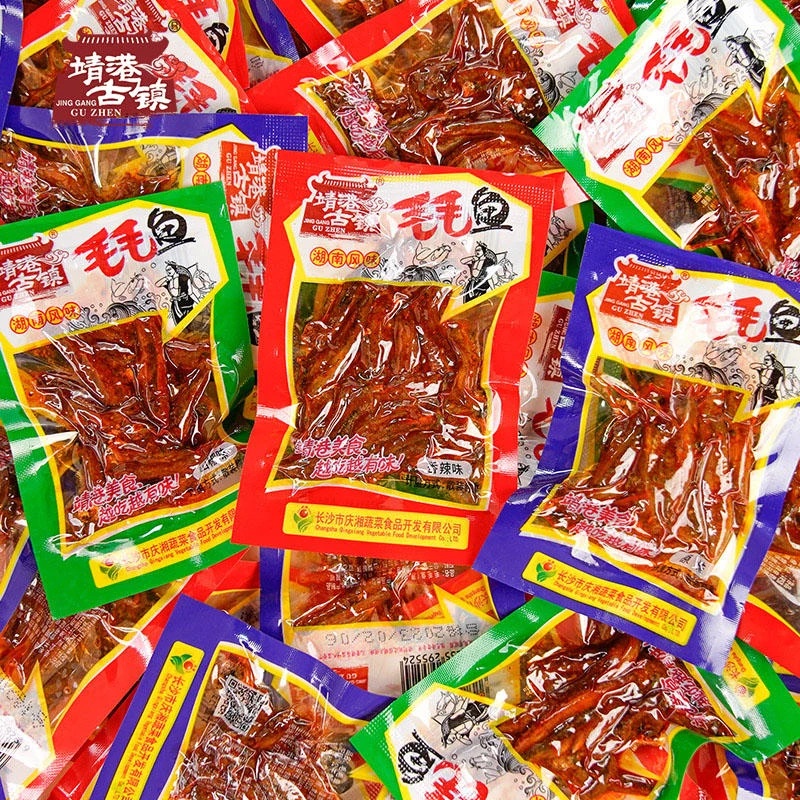 靖港古镇毛毛鱼小鱼仔湖南特产鱼干香辣麻辣味即食小吃追剧零食品
