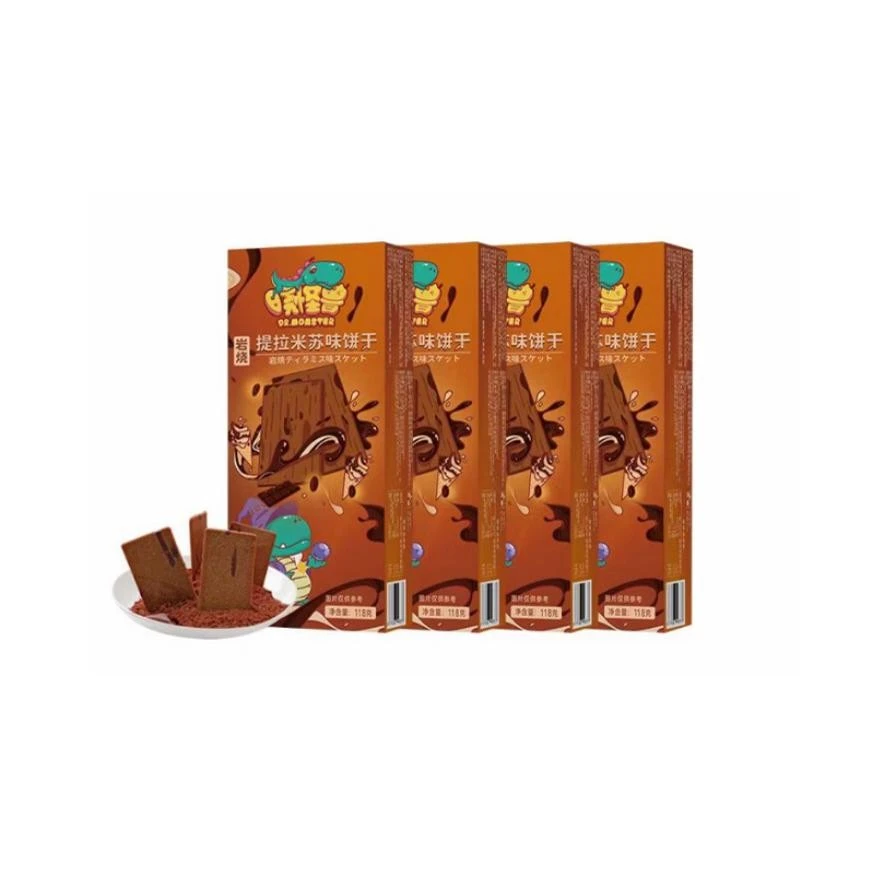 晓怪兽岩烧提拉米苏味饼干118g*3盒保质期至2025年2月20日