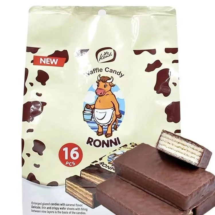 俄罗斯进口KONT大奶牛威化528g