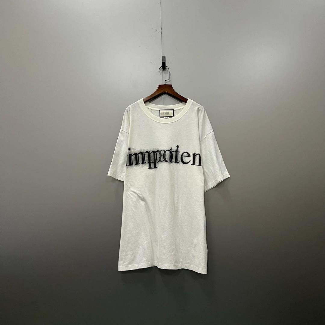 GUCCI 古驰 叠影字母印花短袖 M码/95新/公价8000/无配件 fg20338