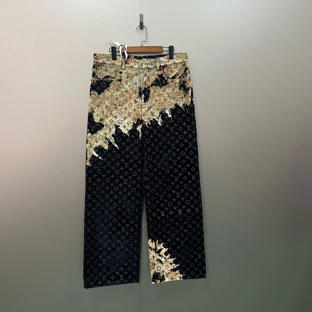 louis vuitton ss23 褪色火焰满印牛仔裤 32码 全新 防尘袋 公价